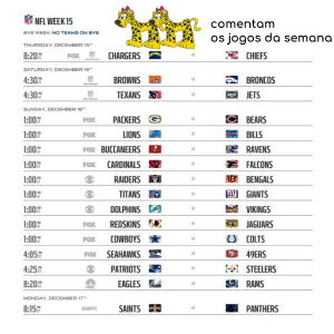 Read more about the article os palpites das onças: semana 15 da nfl