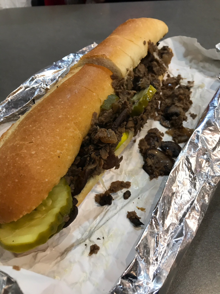 Esse aí comemos lá na Philadelphia, no Reading Terminal Market. Tava bão demais!