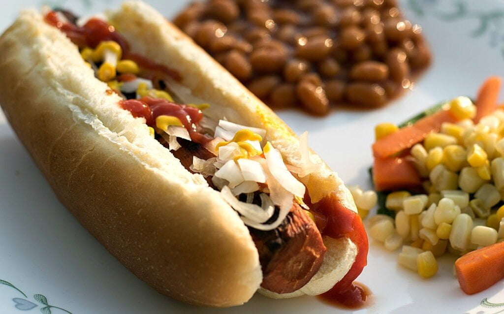 O hot dog é uma atração no Dodger Stadium.